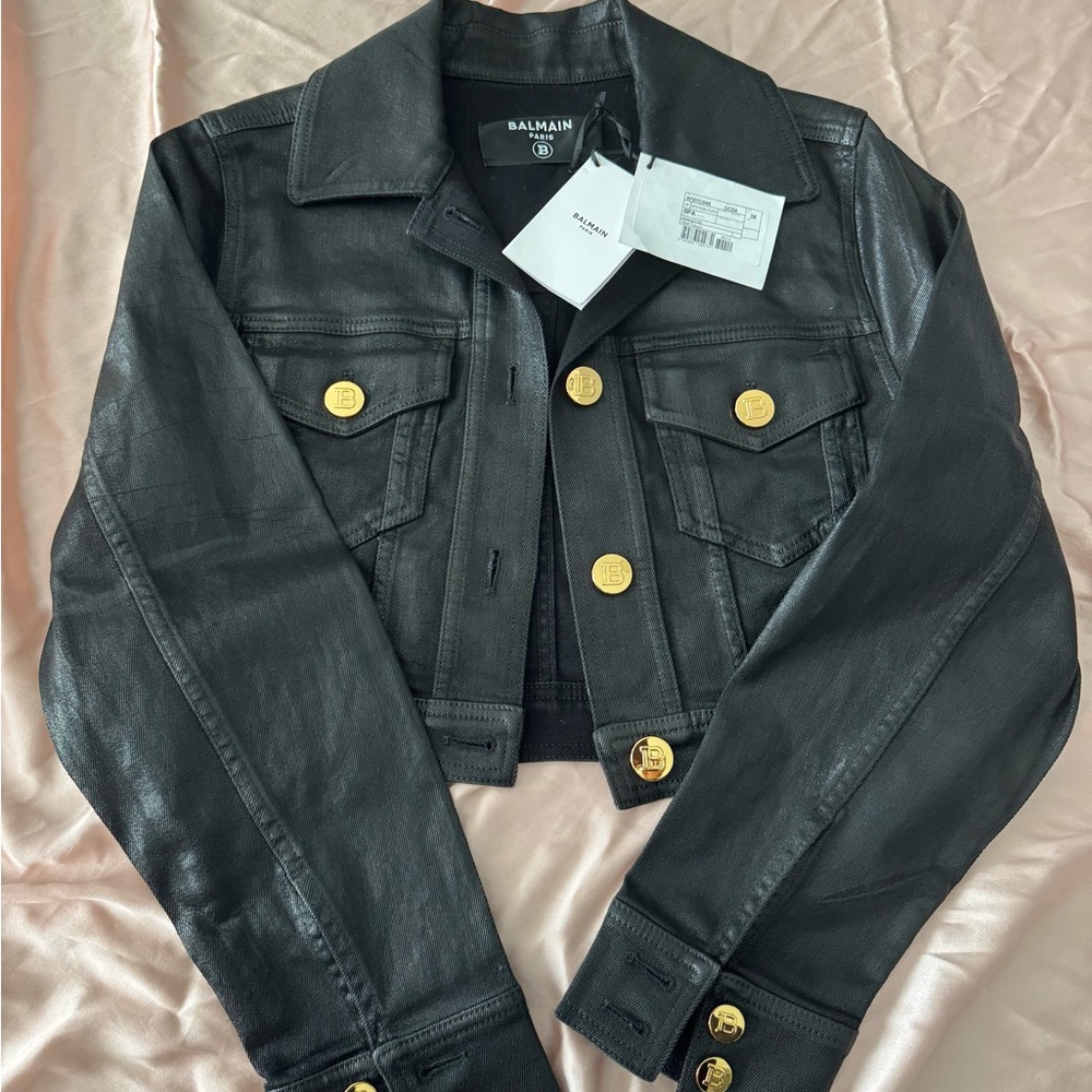 Balmain
Crop Coated Denim Jacket, Size US 6 - Picture 2 of 7